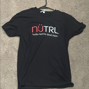 Next Level Apparel Black Tee with Red and White Print